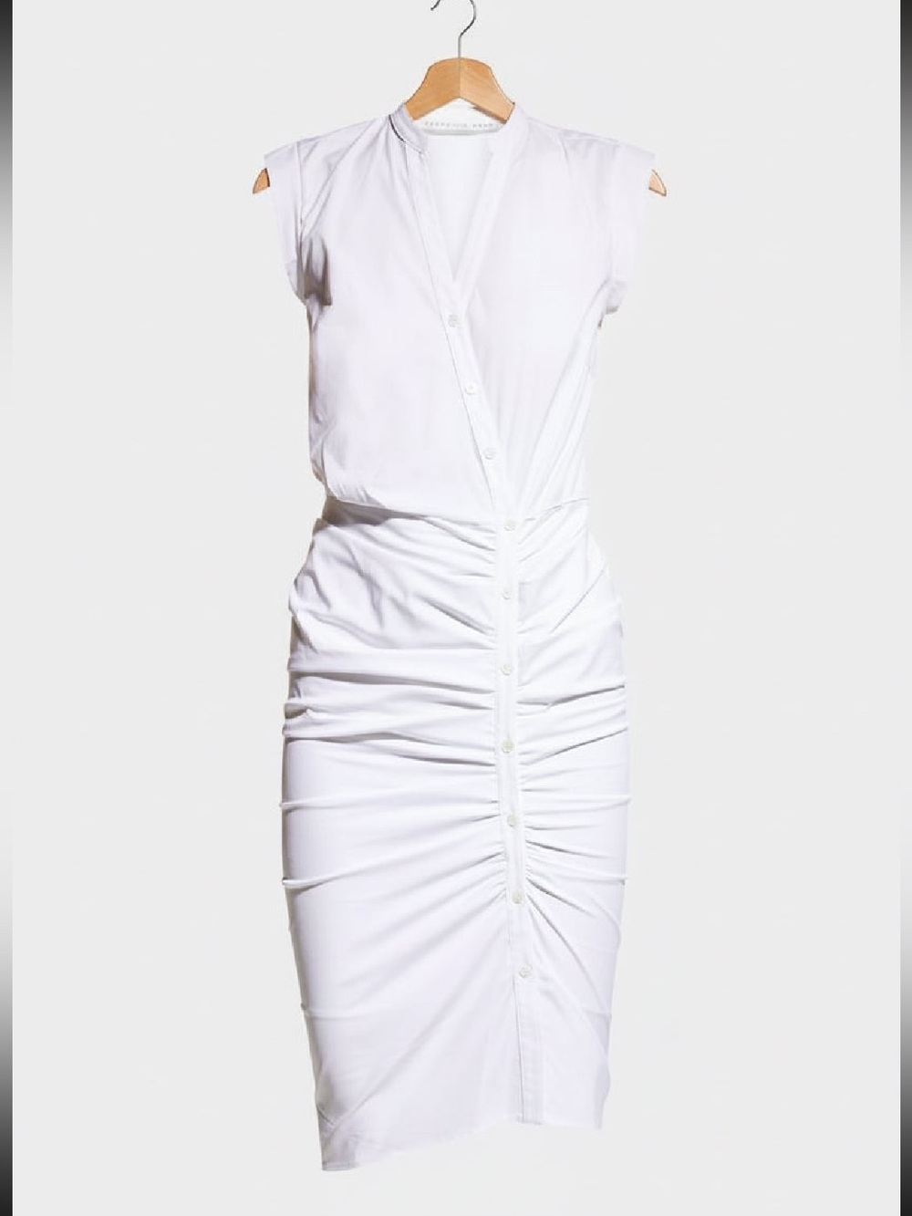 Veronica Beard Sleeveless Ruched White V-Neck Dress ❤️IN STORES❤️ - Picture 5 of 5